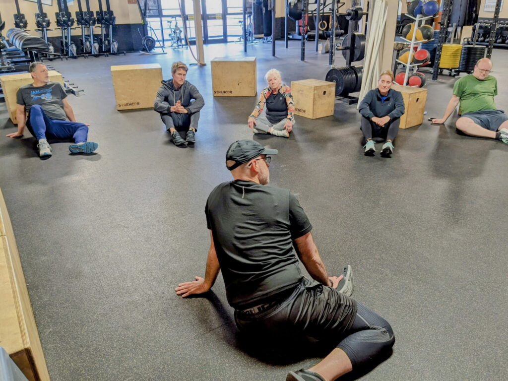Harrisonburg health workshop with community members learning about movement